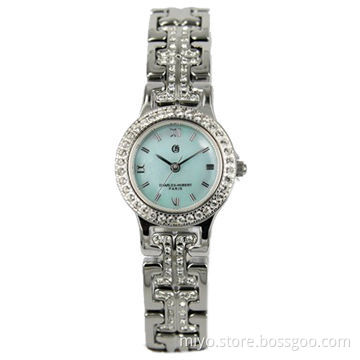 New Rhinestone Luxury Ladies' Watch in Brass Material, IPS-plated